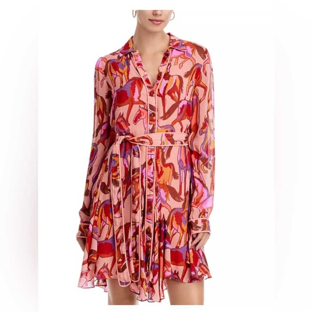 FARM RIO WILD HORSES CHIFFON DRESS! SZ. M